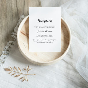 Modern Calligraphy Wedening Reception Tilläggskort