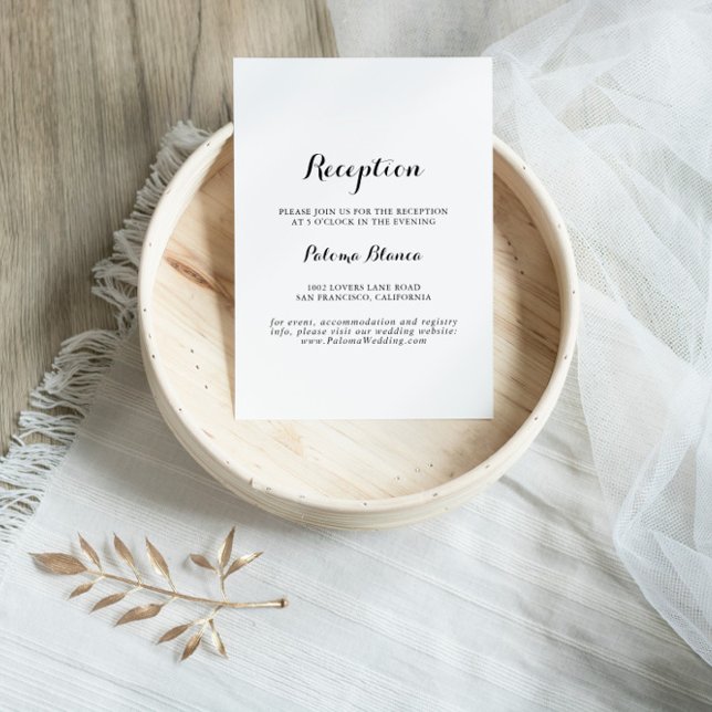 Modern Calligraphy Wedening Reception Tilläggskort (Skapare uppladdad)