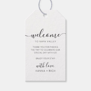 Modern Calligraphy Welcome Bag Bröllop Gift Märkre Presentetikett