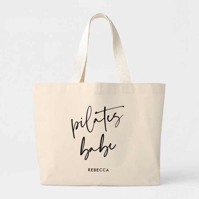Modern Calligraphy Workout Gym Pilates Babe Jumbo Tygkasse (Framsidan)