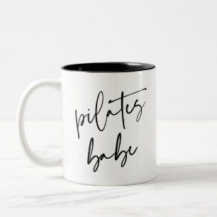 Modern Calligraphy Workout Gym Pilates Babe Två-Tonad Mugg