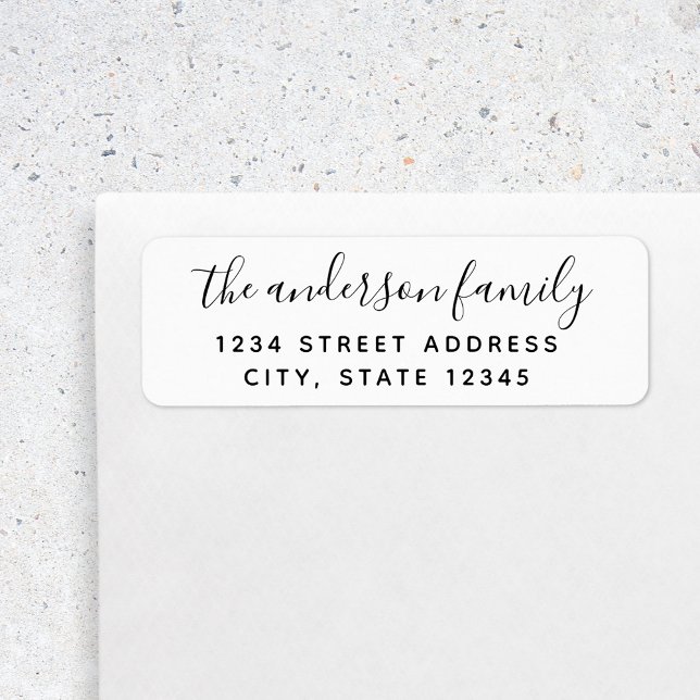 Modern Calligrapy Family Namn-adressetikett för åt Returadress Etikett (Skapare uppladdad)