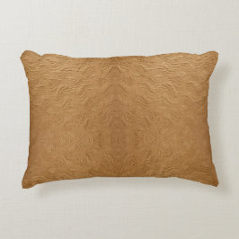 Modern Camel Brown Wavy Ripples Abstract Textured Prydnadskudde