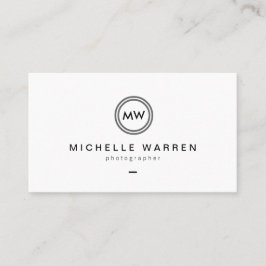 Modern Camera Lens Initialer Logotyp B/W-fotograf Visitkort