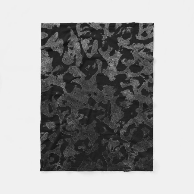 Modern Camo-Black och Mörk Grått-kamouflage Fleecefilt (Framsidan)