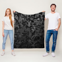 Modern Camo-Black och Mörk Grått-kamouflage Fleecefilt