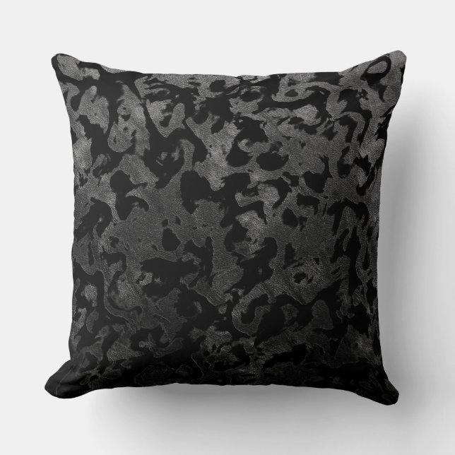 Modern Camo-Black och Mörk Grått-kamouflage Kudde (Framsida)
