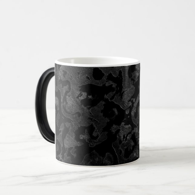 Modern Camo-Black och Mörk Grått-kamouflage Magisk Mugg (Framsida vänster)