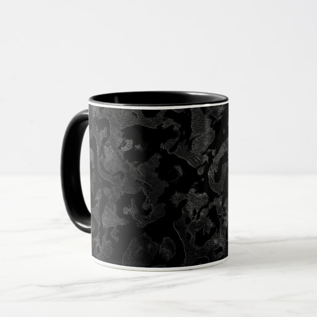 Modern Camo-Black och Mörk Grått-kamouflage Mugg (Framsida vänster)