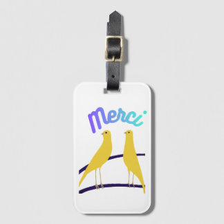 Modern Canary & "Merci" - Japandi Style Art Bagagebricka