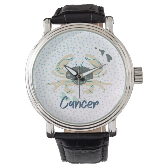 Modern Cancer Crab Zodiac Armbandsur (Framsida)