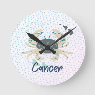 Modern Cancer Crab Zodiac  Rund Klocka