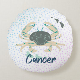 Modern Cancer Kräftans Zodiak Rund Kudde