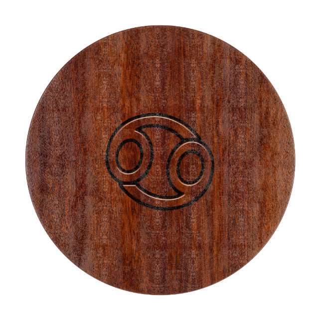 Modern Cancer Zodiac-tecken på mahogany Decor (Framsidan)