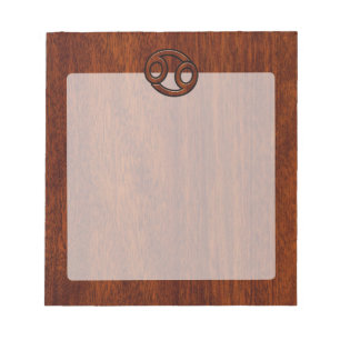 Modern Cancer Zodiac-tecken på mahogany Decor Anteckningsblock