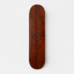 Modern Cancer Zodiac-tecken på mahogany Decor Old School Skateboard Bräda 21,6 Cm