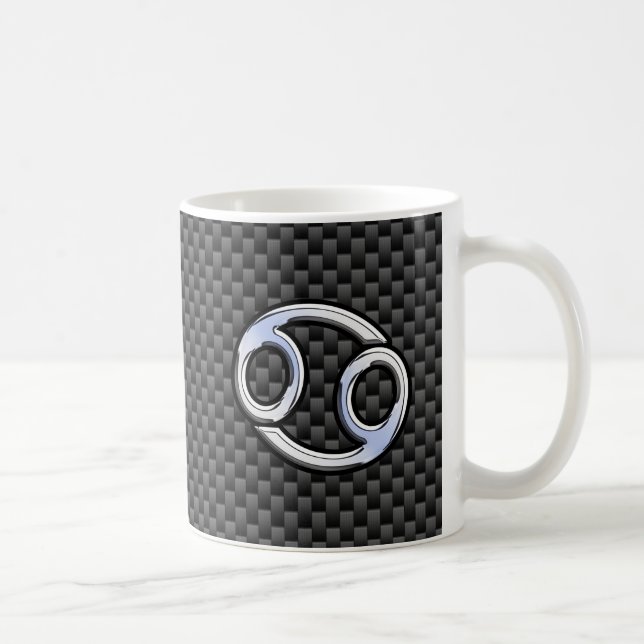 Modern cancerzodiac-symbol kolfiberutskrift kaffemugg (Höger)