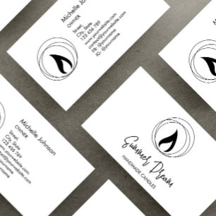 Modern Candle Maker Black and White Candlemaker Visitkort
