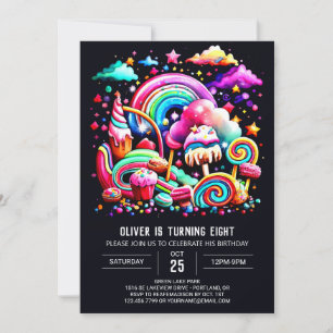 Modern Candy Birthday Inbjudningar