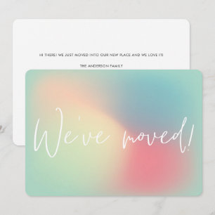 Modern Candy Pastel Gradient Ombre New Home Flytta Meddelande