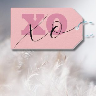 Modern Candy Rosa Black XOXO Valentine Gift-Märkre Presentetikett
