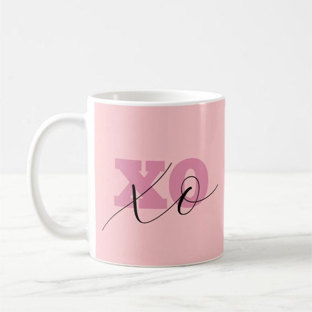 Modern Candy Rosa Black XOXO Valentine Kaffemugg (Vänster)