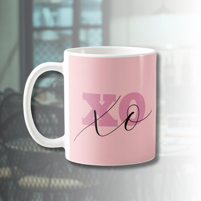 Modern Candy Rosa Black XOXO Valentine Kaffemugg (Skapare uppladdad)