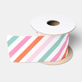 Modern Candy Stripe Helgdag Satin Ribbon