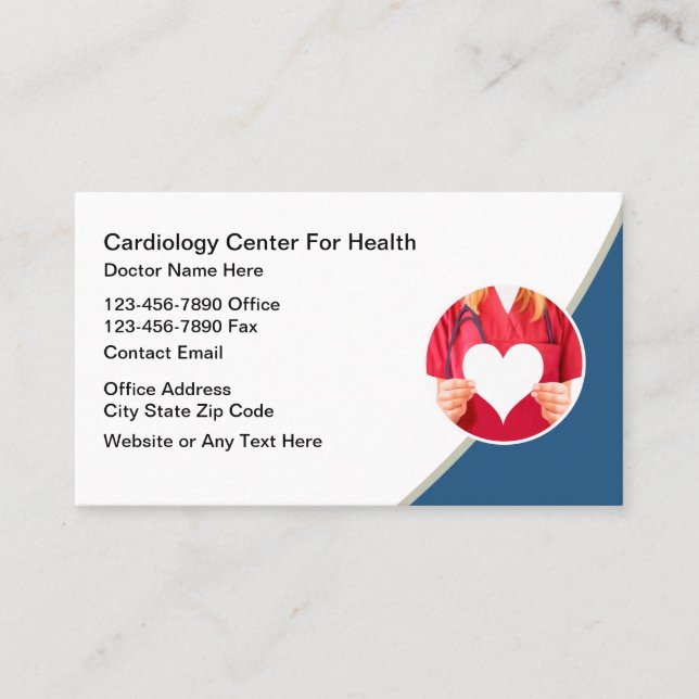 Modern Cardiologist Cardiovascular Business Cards Visitkort (Framsida)