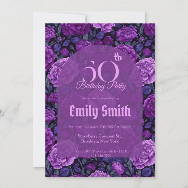 Modern Carnation Aesthetic Birthday Event Inbjudningar (Framsida)