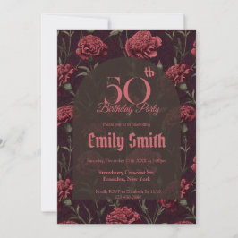 Modern Carnation Inspired 90Th Birthday Inbjudningar