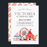 Modern Carnival Circus-festival Party Kid Birthday Inbjudningar<br><div class="desc">Modern Circus Carnival-festival Visa kallelse på födelsedagen</div>