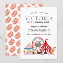 Modern Carnival Circus-festival Party Kid Birthday