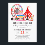 Modern Carnival Circus-festival show Kid Birthday Inbjudningar<br><div class="desc">Modern Circus Carnival-festival Visa kallelse på födelsedagen</div>