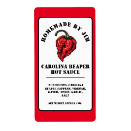 Modern Carolina Reaper Pepper Hett Sauce Label Fraktsedel