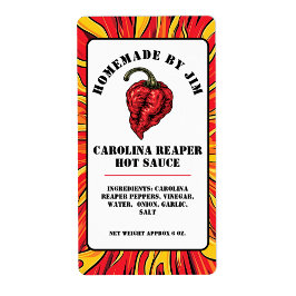 Modern Carolina Reaper Pepper Hett Sauce Label Fraktsedel