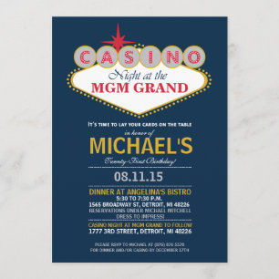 Modern Casino Middag Fest Firande Födelsedagsinbju Inbjudningar
