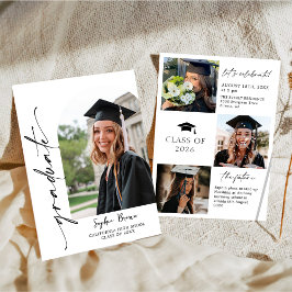 Modern Casual Photo Graduation Party Invitation Inbjudningar