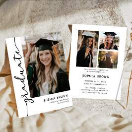 Modern Casual Photo Graduation Party Invitation Inbjudningar