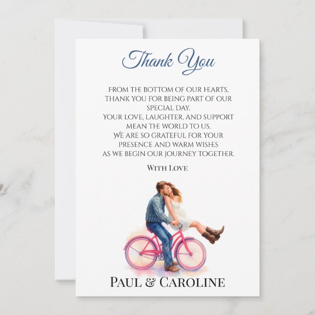 Modern Casual Romantic Couple Illustration Party Tack Kort (Framsida)