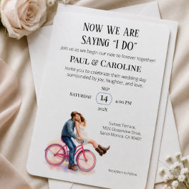 Modern Casual Romantic Couple Outdoor Wedding Inbjudningar