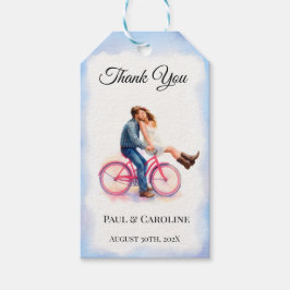 Modern Casual Romantisk Bröllop Konstnärligt Par Presentetikett