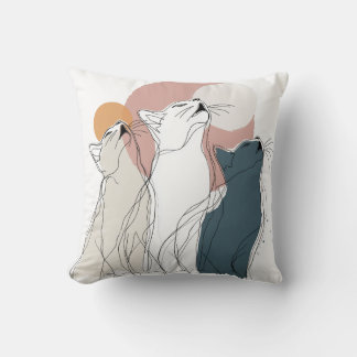 Modern Cat Art Sofa Cushion Kudde