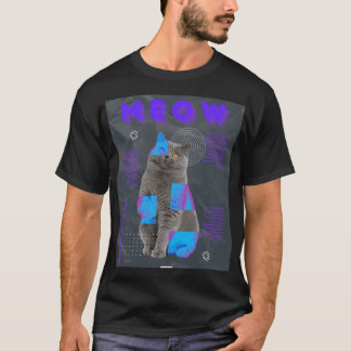 Modern Cat Art-utskrift T Shirt