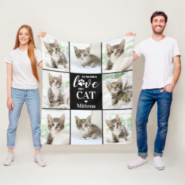 Modern Cat Lover Pet Personlig 8 Fotokollage Fleecefilt