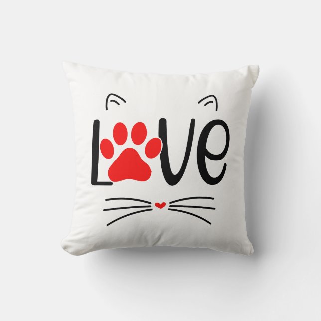 Modern Cat Lover Tass Kudde (Framsida)