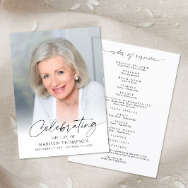 Modern Celebration of Life Photo Memorial Funeral Program