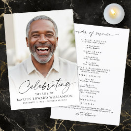Modern Celebration of Life Photo Script White Program