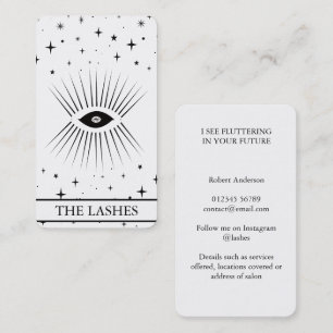 Modern Celestial Eye Tarot Lashes Black Visitkort