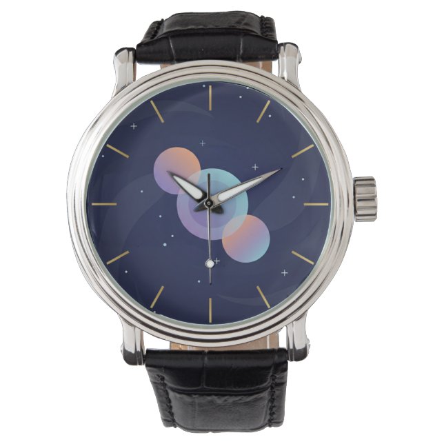 Modern Celestial Galaxy Art Wrist Watch Armbandsur (Framsida)